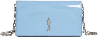 Christian Louboutin Bettina Patent Leather Clutch in Ceruleo/Silver at Nordstrom