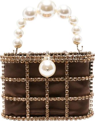 Rosantica Borsa a secchiello Holli mini con decorazione - Marrone