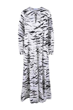 Aglini Long Dress with Tie - White/Black