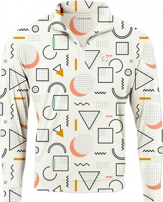 SwingJuice Mens Golf 90s Golf Quarter Zip Sweatshirt In Ivory