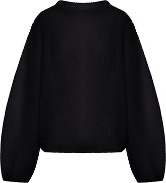 Toteme BLACK MOHAIR BLEND RIBBED SWEATER - Toteme - Woman