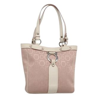 Ferragamo Pre-owned Tote Bags, female, Pink, Size: ONE SIZE Pre-owned Canvas Tote