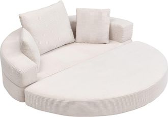 Urban Meuble Sof&aacute; cama modular en terciopelo beige claro