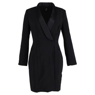 IRIS & INK x Julia Restoin Roitfeld Cady Tuxedo Dress in Black Viscose