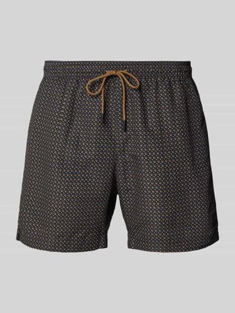 HUGO BOSS Badeshorts mit Allover-Muster Modell VIBE in Black, Gr&ouml;&szlig;e XXL