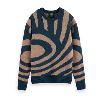 Scotch & Soda Truien & Vesten, Heren, Veelkleurig, L, Wol, Grote Golven Dropped Shoulder Sweater