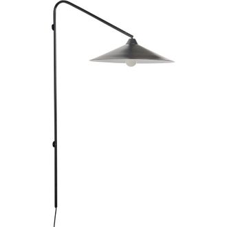 Beliani Applique moderna in stile industriale per soggiorno e camera da letto con base e paralume in metallo nero Nenton