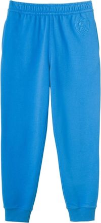Burberry embroidered-letter motif cotton track pants - women - Cotton - M - Blue