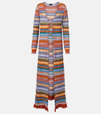 Etro Crochet striped cotton cardigan