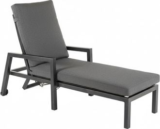 ED&Egrave;N JARD&Iacute; Tumbona de jard&iacute;n reclinable con ruedas aluminio antracita