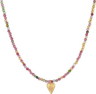 Satya Jewelry Aligned with Love Pink Tourmaline Heart Choker Necklace at Nordstrom
