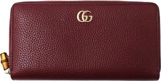 Gucci Bordeaux Leather Long Wallet (Bi-Fold) (Pre-Owned)