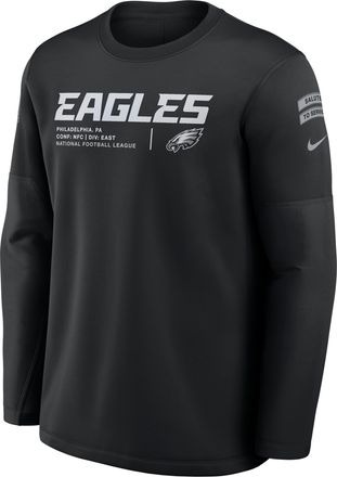 Nike Philadelphia Eagles Salute to Service Sideline Coaches Nike Mens NFL Pullover Crew in Black | 03BR00AA2R-97P