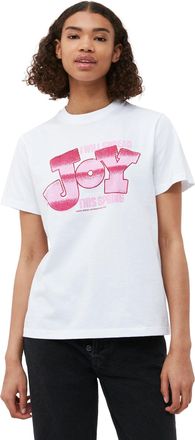 Ganni White Relaxed Joy T-shirt - Size S Organic Cotton