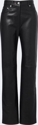 Sportmax Leather and suede straight pants