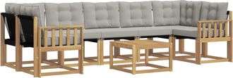 vidaXL Conjunto De Sof&aacute;s De Exterior 8 Uds. Blanco Y Gris Claro Vidaxl