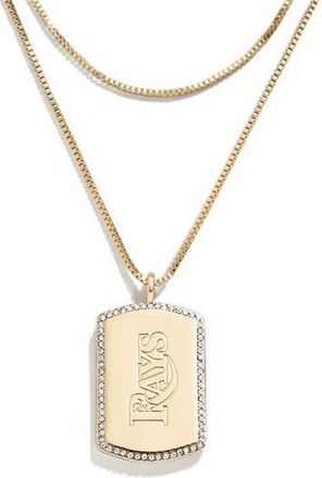 WEAR by Erin Andrews x Baublebar Tampa Bay Rays Dog Tag Necklace in Gold at Nordstrom