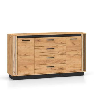 Petits Meubles Buf&eacute; 2 puertas 3 cajones y negro fachada de mdf madera