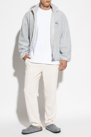 American Vintage Furry Sweatshirt With Logo Patch, Mens, Grey
