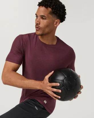 Vuori Clothing Strato Tech T-Shirt | Charcoal Heather | XS, Size Extra Small