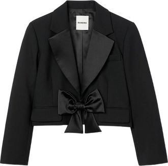Sandro bow-detail jacket - Black