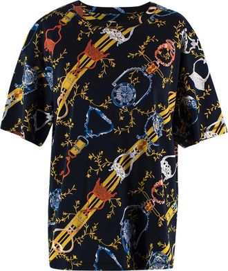 Herm&egrave;s Bleu Abysse Etriers Interlock Maxi T-Shirt Size M