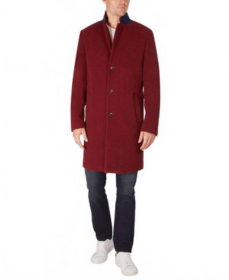 Tommy Hilfiger Addison Wool-Blend Overcoat Coat In Red