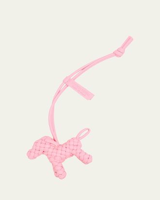 Bottega Veneta Intreccio Nappa Leather Dog Charm