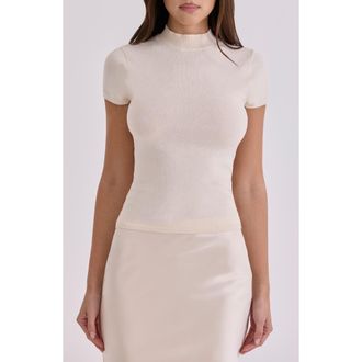 House of CB Tamra Short Sleeve Sweater in Ivory at Nordstrom, Size X-Small