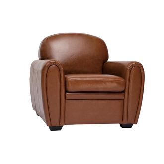 Miliboo Sill&oacute;n De Piel Vintage Marr&oacute;n Club
