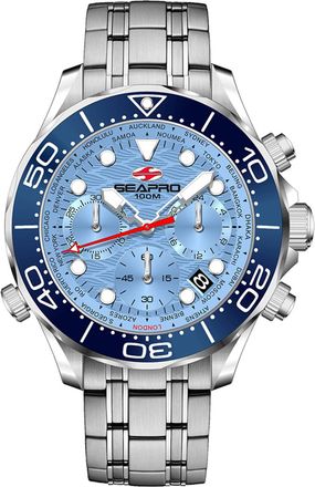 Seapro Mens Mondial Timer Blue Dial Watch
