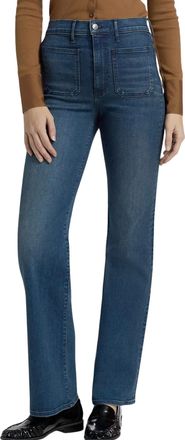 Veronica Beard Crosbie Loafer High Rise Wide Jeans In Northern Lights