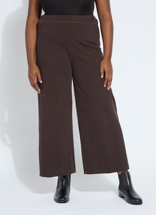 Lyss&eacute; Erin Hi Waist Wide Leg Denim Curvy - Double Espresso (28 Inseam)