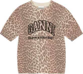 Ganni Logo Wolle T -Shirt