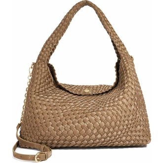 Dune London Deliberate L Woven Shoulder Bag in Bronze at Nordstrom
