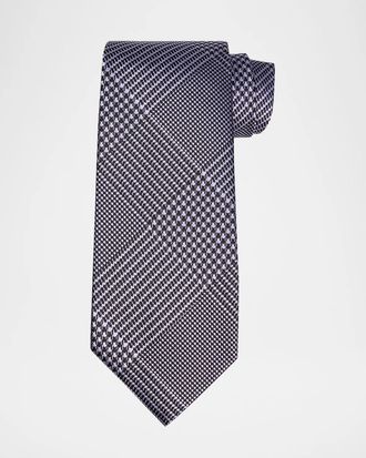 Tom Ford Men & apos;s Glen Plaid Linen Tie