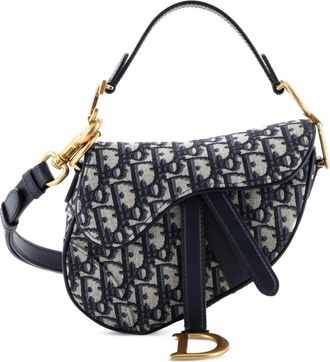 Dior Saddle Handbag Oblique Canvas Mini shoulder bag - Blauw