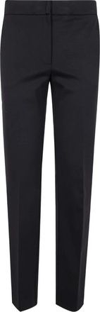 Twinset Sigarettenbroek met Gestreken Plooi Stijl - Dames - Chinos - Zwart - XL - Polyester - Broeken
