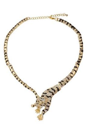 Eye Candy Los Angeles Jumping Leopard Collar Necklace in Gold at Nordstrom Rack
