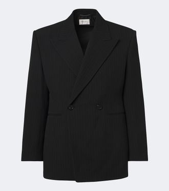 Saint Laurent Chalk stripe wool-blend grain de poudre blazer
