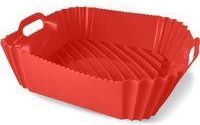 OEM Stampo Quadrato Con Manici, 22 X 22 Cm, Ideale Per Friggitrici Ad Aria, In Silicone Alimentare, Rosso, Linea Air Fryer - Crezuo