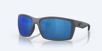 Costa Unisex Reefton Polarized Sunglasses In Matte Gray Frame Blue Mirror