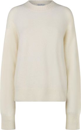 Ballantyne White Relaxed-Fit Ribbed-Cuff Sweater
