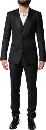 Dolce & Gabbana Single Breasted Suits - Heren - Business pakken - Zwart - XS - Wol - Kostuums