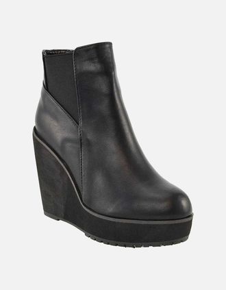XY London Womens XY London Womens/Ladies Roweena High Wedge Ankle Boots - Black - Size: 7