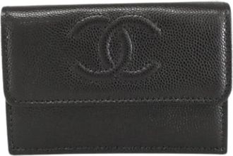Chanel Pre-owned Portemonnee (tri-fold) - Dames - Vintage Accessoires - Zwart - ONE Size - Leer - Vintage