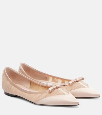 Jimmy Choo London Love mesh and satin ballet flats
