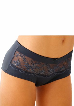 Lascana Panty LASCANA Nina, Damen, Gr. 48/50, bunt (marine, nougat), Obermaterial: 80% Polyamid, 20% Elasthan, Unterhosen Panty, mit transparenter Spitze vorn