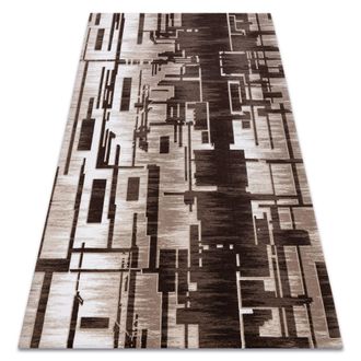 RugsX Alfombra Acr&iacute;lica Uskup Geom&eacute;trico 9481 Beige Brown 80x300 Cm