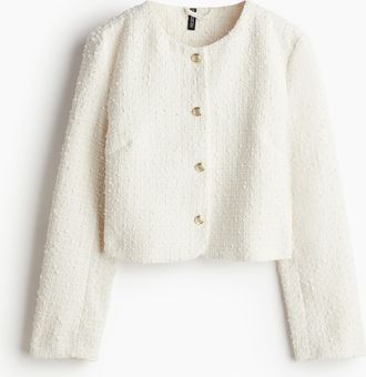 H&M Kurze Boucléjacke - White